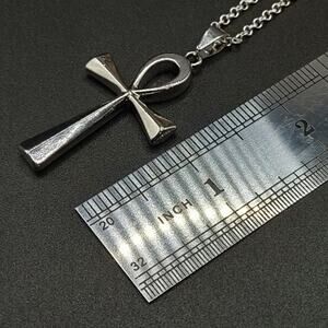 925 Silver Necklace W/ Egyptian Ankh Pendant African Pride Men's Women's Gift